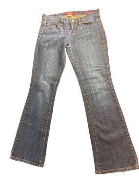 Y2K Lucky Brand Zoe Boot Cut Low Rise Jeans Sz 6 Embroidered Pocket Stretch Dung